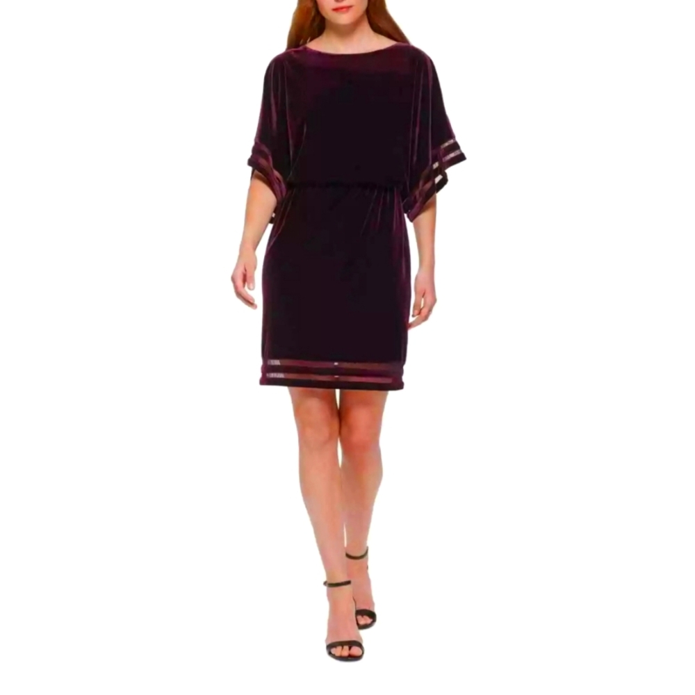 Jessica Howard plus size eggplant velvet party dress 16 (Sold)or 18 available